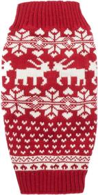 img 4 attached to 🎅 Medium M Size Festive Reindeer Holiday Dog Sweater in Red for Christmas