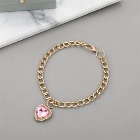 img 3 attached to SOGAYU Rhinestone Heart Pendant Cat Necklace Collar: Lightweight & Adjustable Diamond-embellished Costume Accessories for Kittens, Puppies, and Small Dogs. Perfect for Wedding, Birthday Parties, and Cute Girl Pet Ensembles!