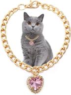 sogayu rhinestone heart pendant cat necklace collar: lightweight & adjustable diamond-embellished costume accessories for kittens, puppies, and small dogs. perfect for wedding, birthday parties, and cute girl pet ensembles! logo