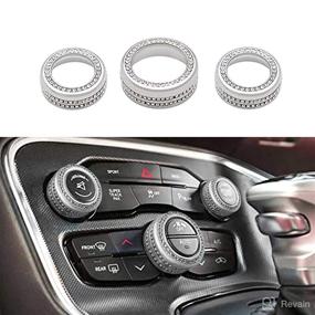 img 4 attached to 💎 Bling Crystal Rhinestone Air Conditioner Switch Knob Ring for Dodge Challenger Charger Chrysler 300 300s & Ram 2013-2020 (Silver)