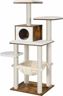 🐈 feandrea cat tree 54.3-inch: ultimate cat tower with scratching posts, hammock, cat cave, padded perches, wooden cat condo – rustic brown upct164x01 logo