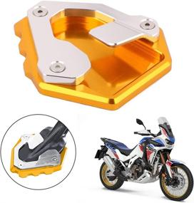 img 4 attached to 🏍️ AnXin Motorcycle Gold Kickstand Foot Side Stand Extension Pad Support Plate CNC - Fits CRF1000L Africa Twin 2016-2022 (Gold)