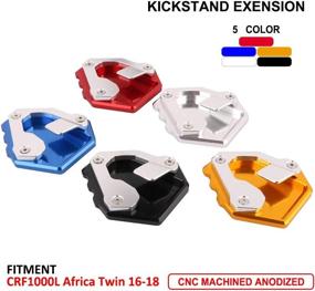 img 1 attached to 🏍️ AnXin Motorcycle Gold Kickstand Foot Side Stand Extension Pad Support Plate CNC - Fits CRF1000L Africa Twin 2016-2022 (Gold)