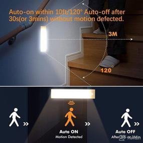 img 1 attached to VST 30-LED Closet Light: Magnetic Motion Sensor USB Rechargeable Battery Operated Night Light for Cabinets, Kitchen, Wardrobes, Stairways, and Hallways - 1 Pack (200mm)