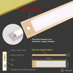 img 3 attached to VST 30-LED Closet Light: Magnetic Motion Sensor USB Rechargeable Battery Operated Night Light for Cabinets, Kitchen, Wardrobes, Stairways, and Hallways - 1 Pack (200mm)