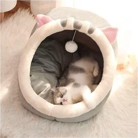 img 4 attached to Andiker Semi Enclosed Comfortable Washable Detachable Cats ... Beds & Furniture