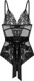 img 2 attached to Sexy Lace Halter Teddy Bodysuit With Mesh Babydoll Detail - Women'S Lingerie One-Piece
