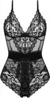 sexy lace halter teddy bodysuit with mesh babydoll detail - women's lingerie one-piece logo