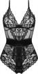 sexy lace halter teddy bodysuit with mesh babydoll detail - women's lingerie one-piece logo
