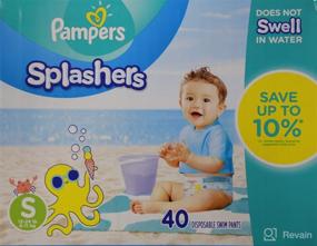 img 4 attached to 🩱 Pampers Splashers Disposable Swim Pants, Size 3 (13-24 lb), Small, Twin Pack, 20 Count