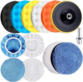 img 4 attached to 7 Inch Car Polishing Pads Kit - SIQUK 13 Pieces Foam Wax Buffer Attachment For Drill Buffing And Polisher