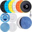 7 inch car polishing pads kit - siquk 13 pieces foam wax buffer attachment for drill buffing and polisher logo