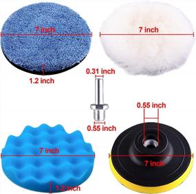 img 1 attached to 7 Inch Car Polishing Pads Kit - SIQUK 13 Pieces Foam Wax Buffer Attachment For Drill Buffing And Polisher