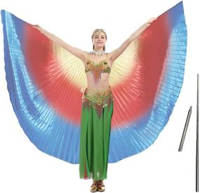 img 4 attached to Transform Your Belly Dance With IMucci'S 360 Degree Isis Angel Wings - Vibrant Colors And Portable Telescopic Sticks For All Ages