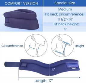 img 3 attached to 🔵 Comfortable Blue Medium VELPEAU Neck Brace – Foam Cervical Collar for Pain Relief & Spinal Pressure Alleviation – Aligns & Stabilizes Vertebrae – Ideal for Sleep