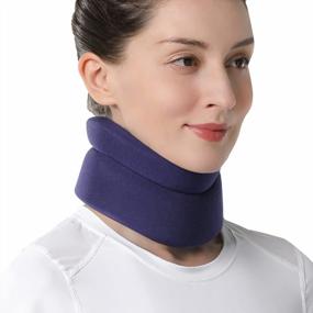 img 4 attached to 🔵 Comfortable Blue Medium VELPEAU Neck Brace – Foam Cervical Collar for Pain Relief & Spinal Pressure Alleviation – Aligns & Stabilizes Vertebrae – Ideal for Sleep