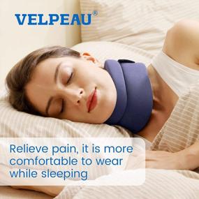 img 2 attached to 🔵 Comfortable Blue Medium VELPEAU Neck Brace – Foam Cervical Collar for Pain Relief & Spinal Pressure Alleviation – Aligns & Stabilizes Vertebrae – Ideal for Sleep