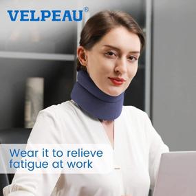 img 1 attached to 🔵 Comfortable Blue Medium VELPEAU Neck Brace – Foam Cervical Collar for Pain Relief & Spinal Pressure Alleviation – Aligns & Stabilizes Vertebrae – Ideal for Sleep