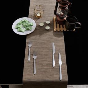 img 2 attached to Add Style And Functionality To Your Table With DOLOPL Khaki Table Runner - Non-Slip, Easy To Clean And Heat Resistant, Perfect For Family Dinner Or Festive Occasions