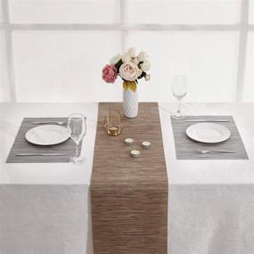 img 1 attached to Add Style And Functionality To Your Table With DOLOPL Khaki Table Runner - Non-Slip, Easy To Clean And Heat Resistant, Perfect For Family Dinner Or Festive Occasions