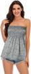 stylish strapless pleated tunic tank top for women - sleeveless, stretchy and perfect for summer blouse or cami shirt logo
