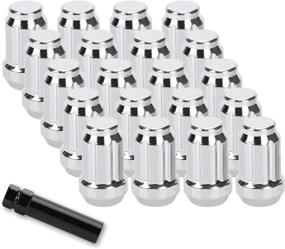 img 4 attached to 🔧 Premium 20PCS Chrome Lug Nuts with Socket Key | 1.38 inch Sizing | 12mmx1.5 | Compatible with Accord, Civic, CR-V, Compass, Impala, Escape, Focus | For Aftermarket Wheels