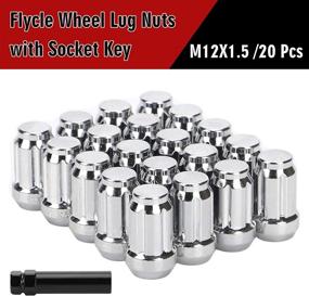 img 2 attached to 🔧 Premium 20PCS Chrome Lug Nuts with Socket Key | 1.38 inch Sizing | 12mmx1.5 | Compatible with Accord, Civic, CR-V, Compass, Impala, Escape, Focus | For Aftermarket Wheels