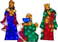 brylanehome 3-piece wise men christmas yard decor set, многоцветный оранжевый логотип