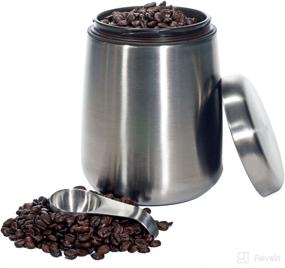 img 3 attached to ☕️ Premium Airtight Stainless Steel Coffee Canister - The Ultimate 18 oz Coffee Bean Vault with Scoop Spoon Included