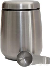 img 4 attached to ☕️ Premium Airtight Stainless Steel Coffee Canister - The Ultimate 18 oz Coffee Bean Vault with Scoop Spoon Included