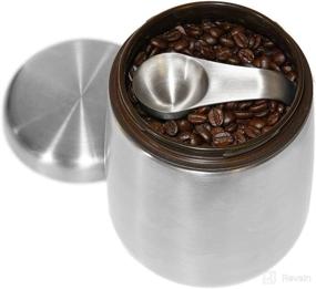 img 2 attached to ☕️ Premium Airtight Stainless Steel Coffee Canister - The Ultimate 18 oz Coffee Bean Vault with Scoop Spoon Included