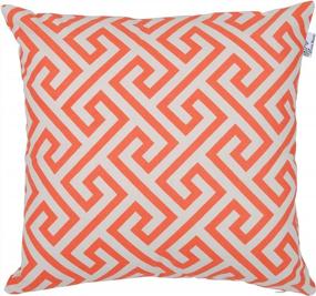img 1 attached to ACCENTHOME Printed Pillow Covers Set Of 4 - Decorative Square Throw Pillow Cover, Indoor & Outdoor Cotton Cushion Cases, Geometric Design Coral Pillowcases For Home Sofa - Bed - Couch 18 X 18 Inch