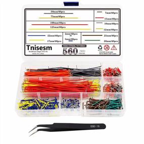 img 4 attached to Effortlessly Prototype Solder Circuits With Tnisesm'S 560 Pcs Jumper Wire Kit And Curved Tweezers - TN-27-2