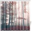 mystical charcoal foggy forest shower curtain for modern country style bathrooms logo