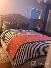 img 5 attached to Queen White Comforter Set By CLOTHKNOW - Tufted Jacquard Boho Farmhouse Bed Bedding For Women & Men