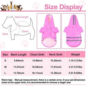 img 2 attached to 🐾 Pet Raincoat and Waterproof Boots Set for Dogs - Hooded Four-Leg Jacket with Reflective Stripe (Pink, Black, Rose Red, L)