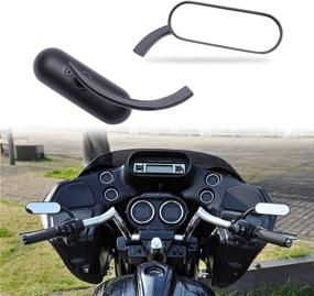 img 1 attached to 🛵 DREAMIZER Black Motorcycle Rear View Mirrors: Oval Retro Mini Mirrors for Softail Breakout, Sportster, Street Glide, and More!