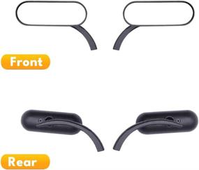 img 2 attached to 🛵 DREAMIZER Black Motorcycle Rear View Mirrors: Oval Retro Mini Mirrors for Softail Breakout, Sportster, Street Glide, and More!