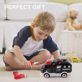 img 1 attached to Build Your Own Police Car: 32 Piece STEM Toy With Light, Sound & 4 Policemen For Boys & Girls Age 3+