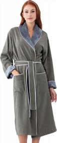 img 4 attached to Plush Microfiber Spa Robe For Women - Knee Length, Warm, And Luxurious Hotel Robe - Premium Quality Bathrobe For A Comfortable Experience
