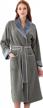 plush microfiber spa robe for women - knee length, warm, and luxurious hotel robe - premium quality bathrobe for a comfortable experience logo