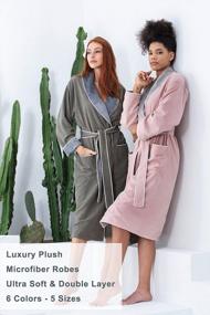 img 1 attached to Plush Microfiber Spa Robe For Women - Knee Length, Warm, And Luxurious Hotel Robe - Premium Quality Bathrobe For A Comfortable Experience