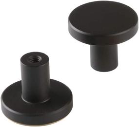 img 2 attached to Set Of 8 Matte Black Solid Brass Cabinet Knobs For Home Decoration - 1.1"X0.78" Round Kitchen And Dresser Drawer Handles