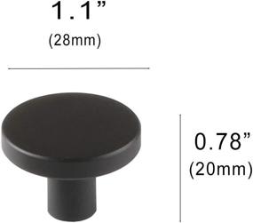 img 3 attached to Set Of 8 Matte Black Solid Brass Cabinet Knobs For Home Decoration - 1.1"X0.78" Round Kitchen And Dresser Drawer Handles