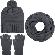 🧣 warm & stylish: aneco winter knitted beanie stretch for women's accessories - scarves & wraps collection logo