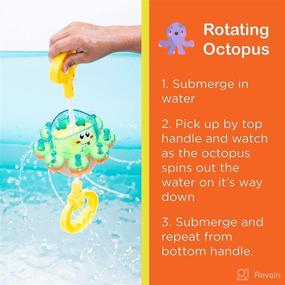 img 1 attached to Double Fun Bath Toys for Kids - Splashin' Kids Water Bathtub Toys with Rotating Octopus and Head Bobbing Reindeer for Toddlers
