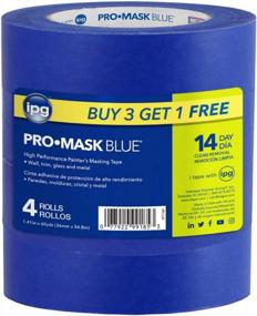 img 4 attached to Get Precise Results With IPG ProMask 14-Day Painter'S Tape - Blue, 1.41" X 60 Yd (Promo 4-Pack)