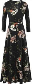 img 3 attached to Floral Maxi Dress With Sleeves And Faux Wrap Design For Women - Aphratti Fit And Flare Long Dresses