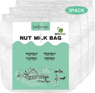 высококачественные пакеты для молока bellamei с орехами - многоразовые 2 упаковки пищевых сита для домашнего миндального / соевого молока, йогурта, холодного кофе, чая и пива с тонкой нейлоновой сеткой логотип
