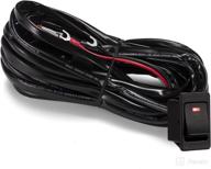 🔌 enhanced led light bar wiring harness kit: 12awg with 14v/24v power relay & 30a blade fuse for off road lights - waterproof dt connector & on/off rocker switch - reliable wiring solution логотип